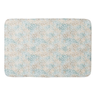 Teal Gold Leopard Print Bath Mat