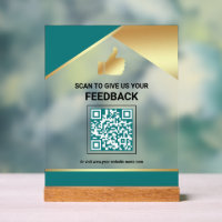 Teal Gold QR Code Customer Feedback Review