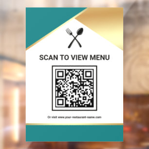 Teal Gold Restaurant Digital QR Code Menu