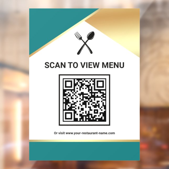 Teal Gold Restaurant Digital QR Code Menu (Sheet 2)