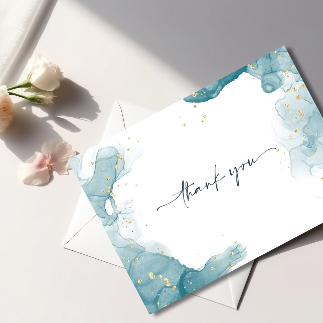 Teal & Gold Thank You Card (Creator Uploaded)