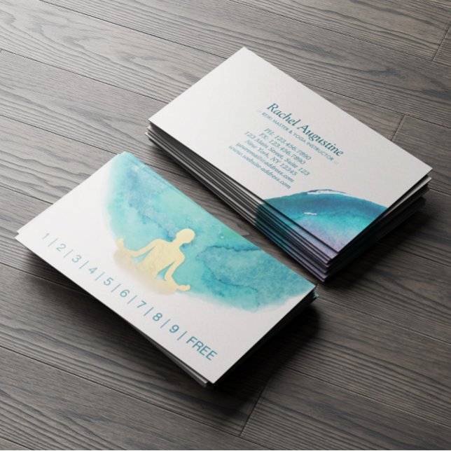 Teal Gold Watercolor YOGA Instructor Loyalty Punch (Creator Uploaded)