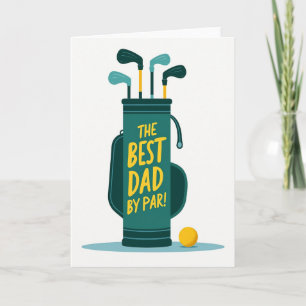 Teal Golf Bag Fathers Day Card