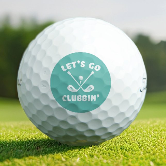 Teal Golfer Funny Whimsical Tournament Favor Golf Balls (Teal Golfer Funny Whimsical Tournament Favor Golf Balls)