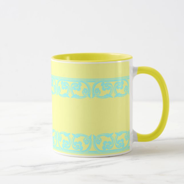 Teal Gothic Border Coffee Mug (Right)