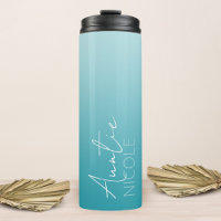 Teal Gradient Handwriting Personalised Auntie