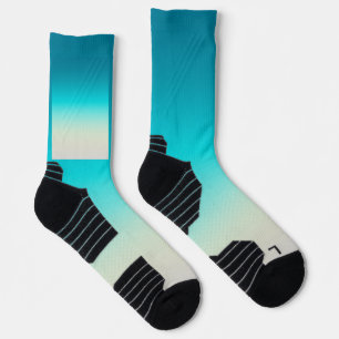 Teal Gradient Modern Ombre Socks