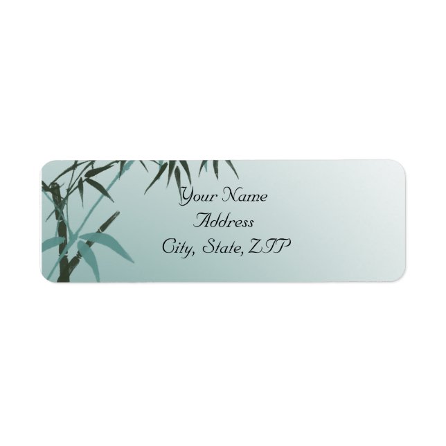 Teal Gradient Natural Bamboo Return Address (Front)