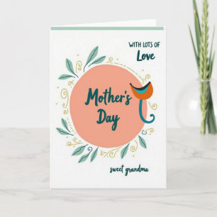 Teal Grandma Mothers Day Card