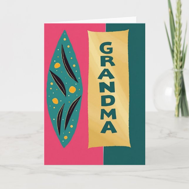 Teal Grandmas Day Art Card (Front)