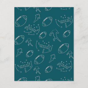 Teal & Gray Football Play Team Color Paper