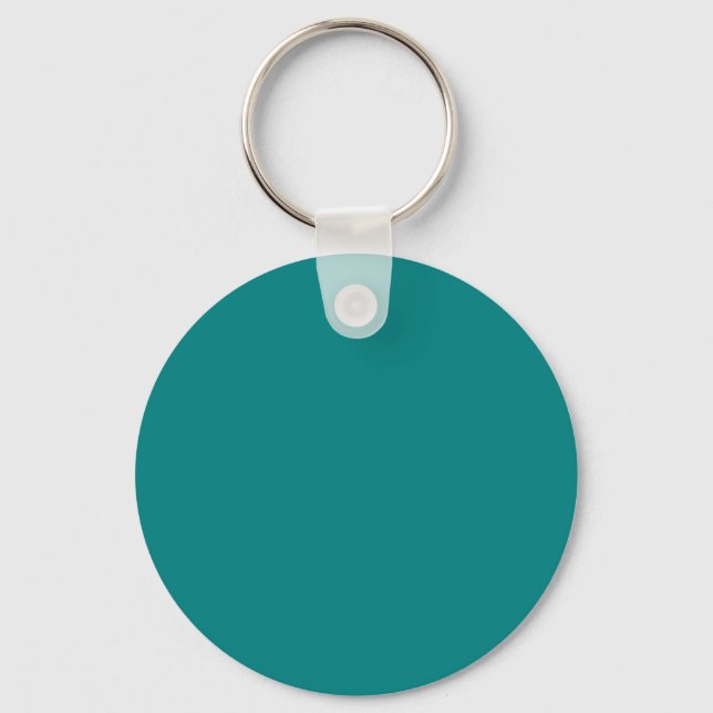 Teal Green 008080 Colour - Option to Add a Name Key Ring (Front)