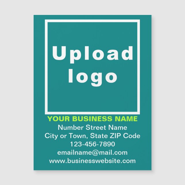 Teal Green 4.25” x 5.6” Magnetic Business Card (Front)
