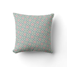 Teal Green and Blush Pink Watercolor Tile Pattern