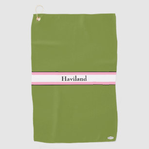 Teal Green and Pink Personalised Golf Towel HAMbWG