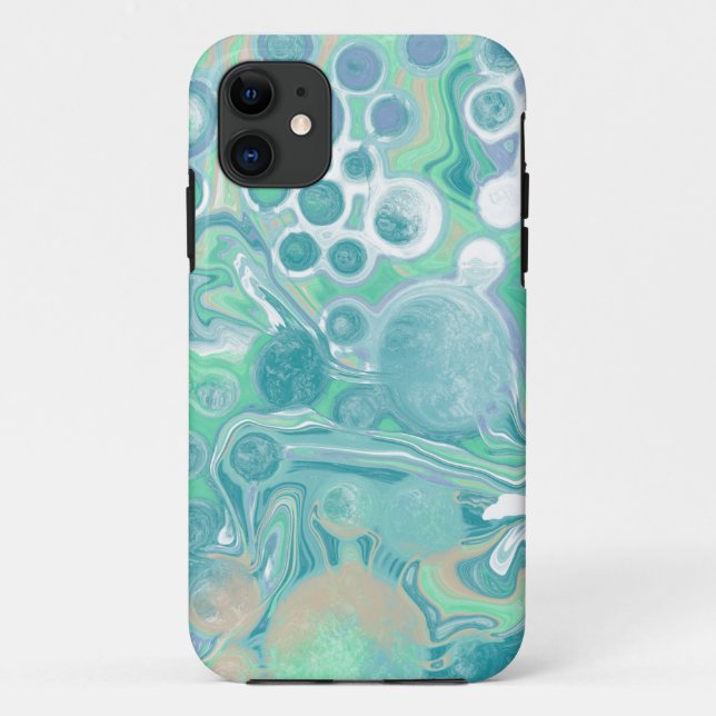 Teal Green Blue Marble Fluid Art   Case-Mate iPhone Case (Back)