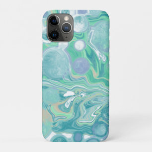 Teal Green Blue Marble Fluid Art Case-Mate iPhone Case