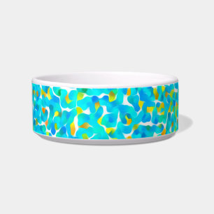 Teal Green Blue Yellow Abstract Pattern Bowl