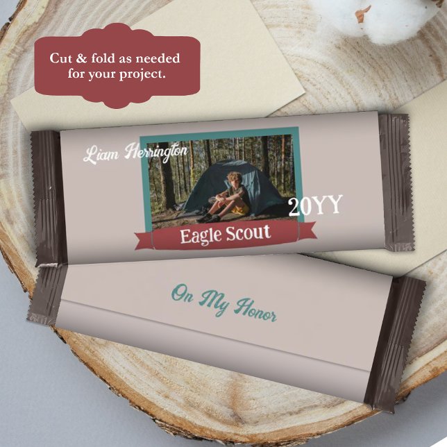Teal Green, Burgundy Eagle Scout Candy Bar Wrapper (teal green and burgundy red eagle scout court of honor diy candy bar label, chocolate bar wrapper)