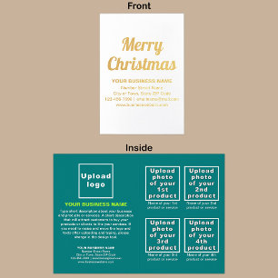 Teal Green Business Brand on Christmas Foil Card