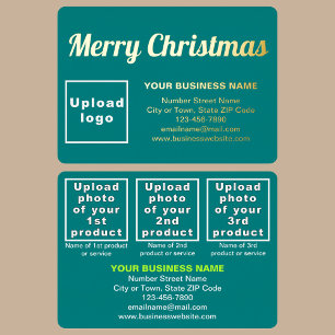 Teal Green Business Brand on Christmas Rectangle