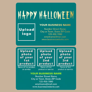 Teal Green Business Brand on Halloween Rectangle