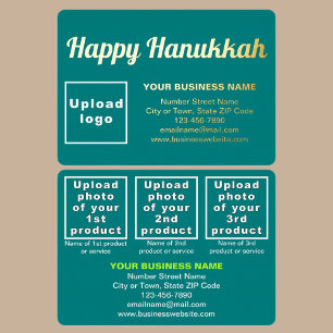 Teal Green Business Brand on Hanukkah Rectangle