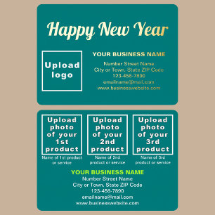Teal Green Business Brand on New Year Rectangle
