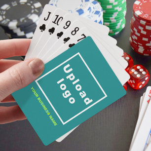 Teal Green Business Brand on Playing Cards