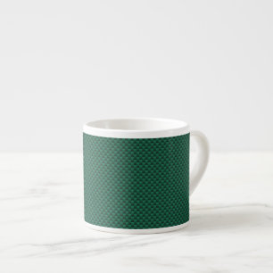 Teal Green Carbon Fibre Print Espresso Cup