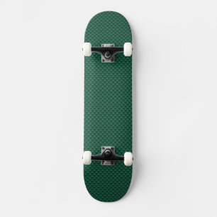 Teal Green Carbon Fibre Print Skateboard