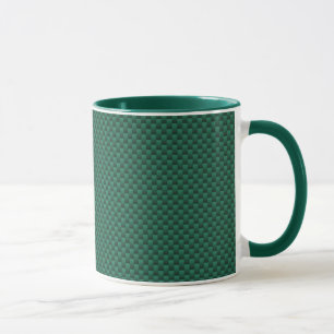 Teal Green Carbon Fibre Style Print Mug