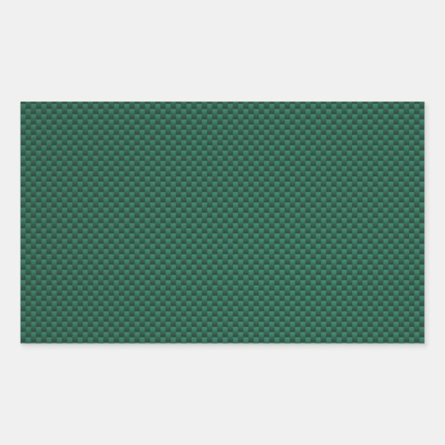 Teal Green Carbon Fibre Style Print Rectangular Sticker (Front)