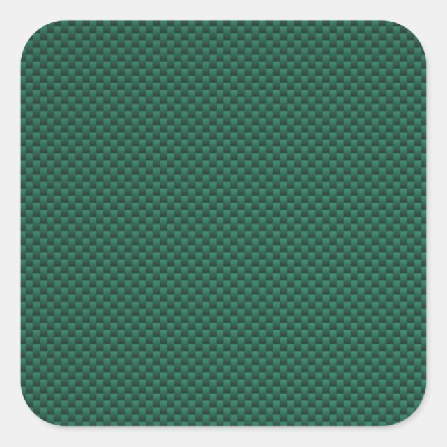 Teal Green Carbon Fibre Style Print Square Sticker (Front)