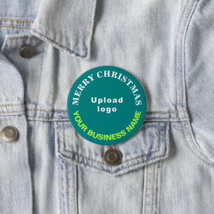 Teal Green Christmas Business Round Shape Button