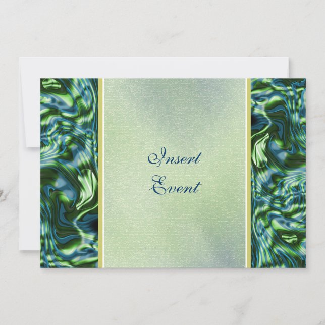 Teal green elegant formal party invitation (Front)
