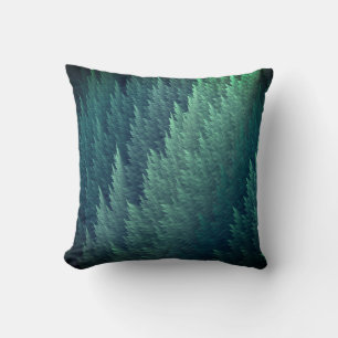 Teal Green Feather Pattern Cushion