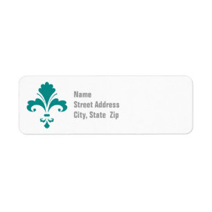 Teal Green Fleur de lis