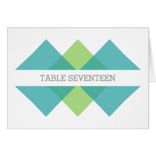 Teal Green Geometric Triad Table Number Card