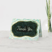 Teal Green & Gold Agate Custom Wedding Photo