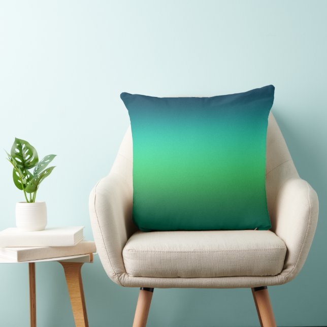 Teal Green Gradient Abstract Background Modern Cushion (Chair)