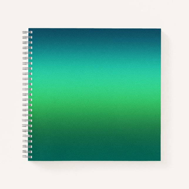 Teal Green Gradient Abstract Background Modern Notebook (Front)