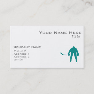 Teal Green Hockey Business Card