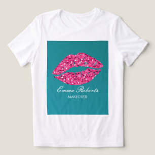 Teal Green Lips Beauty Salon Tri-Blend Shirt