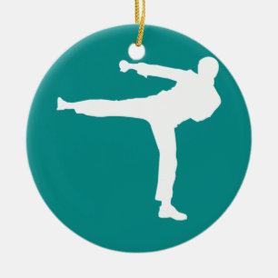 Teal Green Martial Arts Ceramic Tree Decoration