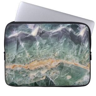 Teal Green Mineral For Rockhounds Fluorite Gem Laptop Sleeve