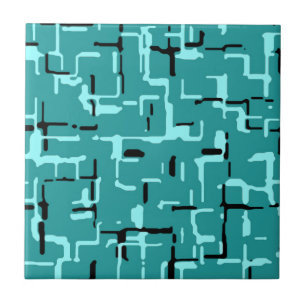 Teal Green Modern Pattern Tile