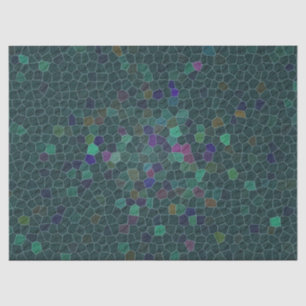 Teal Green Mosaic Mini Hexagon Tile Pattern Tissue Paper