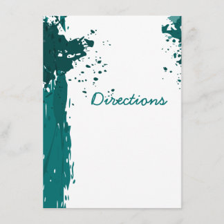 Teal Green Paint Splatter -  Directions Enclosure Card