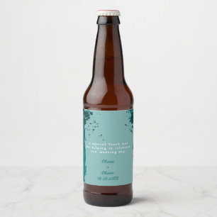 Teal Green Paint Splatter - Thank You Beer Label